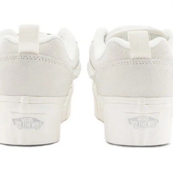 VANS Knu Stack Skate Shoes Lace Up Platform white Puffy Sneakers W 9.5 M 8 NEW - Picture 7 of 13